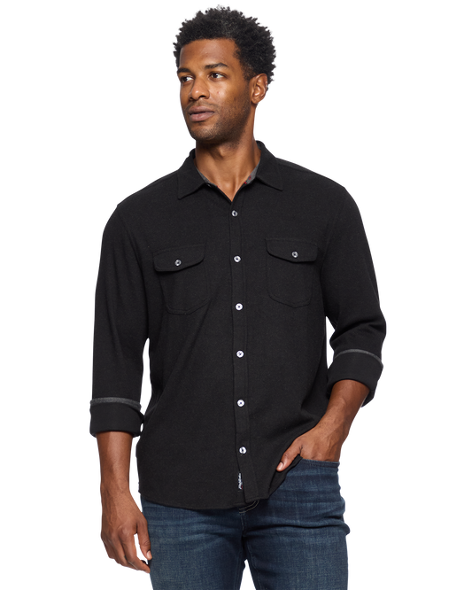 Flag and Anthem Hero Stretch Knit Shirt - Black