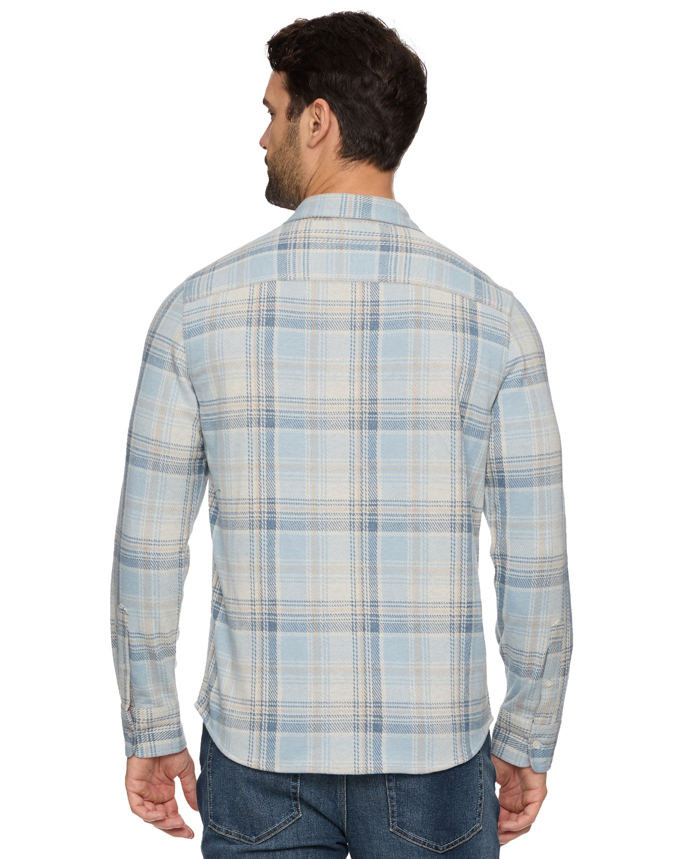 Flag and Anthem Hero Stretch Flannel Shirt - Light Blue/Cream