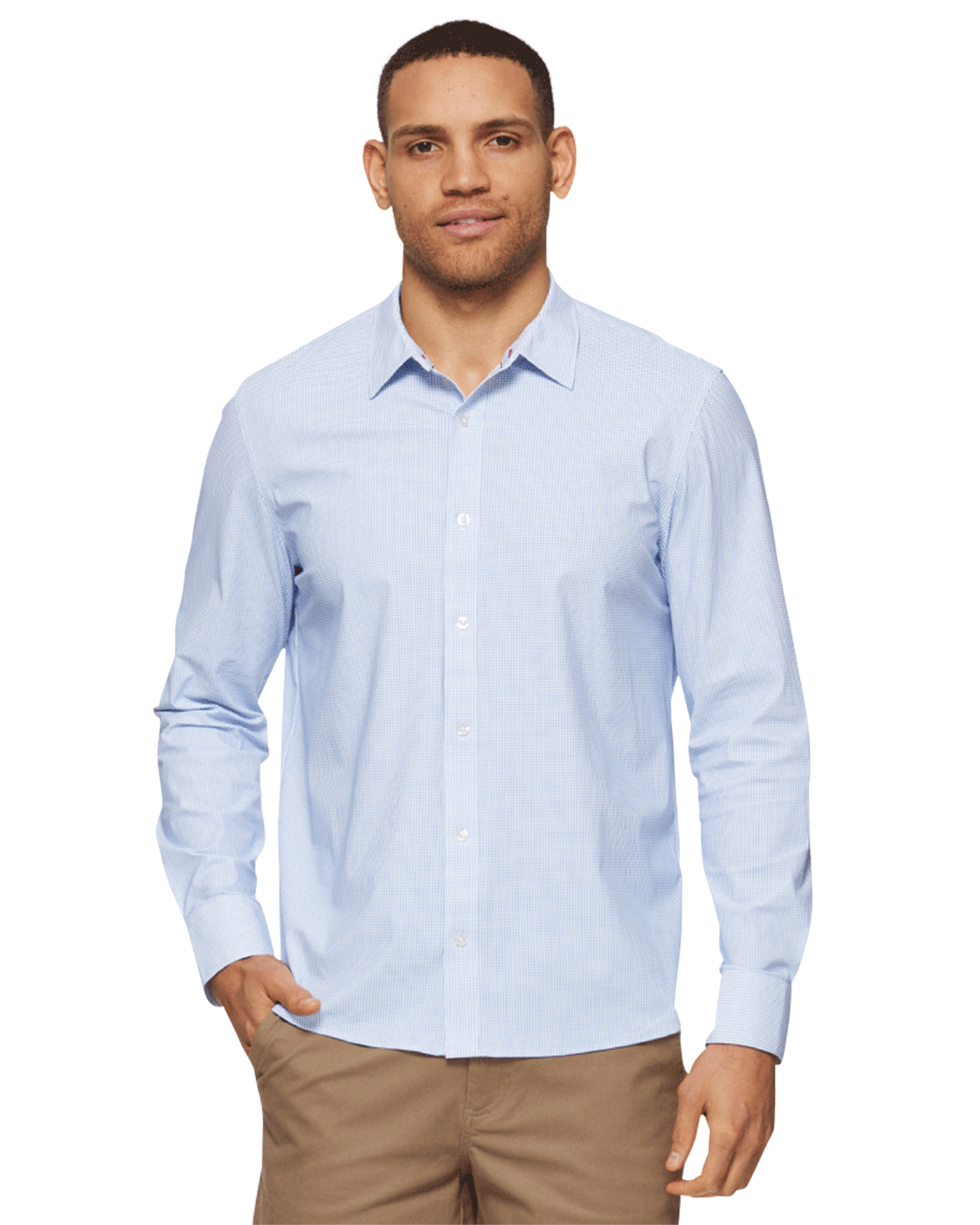 Flag and Anthem Patton Gingham Journey Shirt- Light Blue