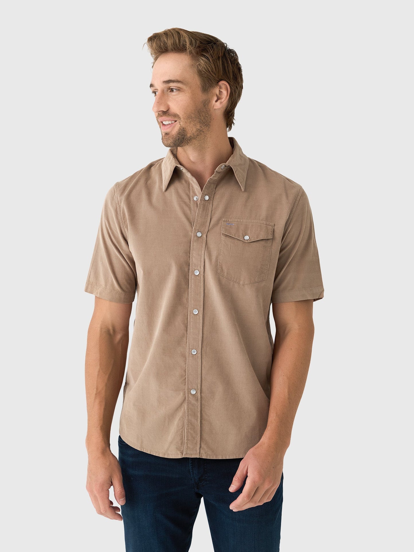 Criquet Short Sleeve Pearl Snap - Irish Coffee