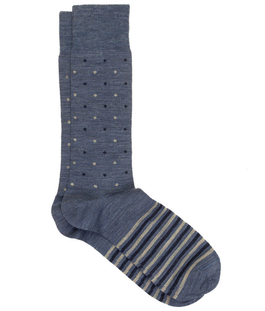Socks | Spot & Stripe | Denim Blue | Geoff Nicholson Collection