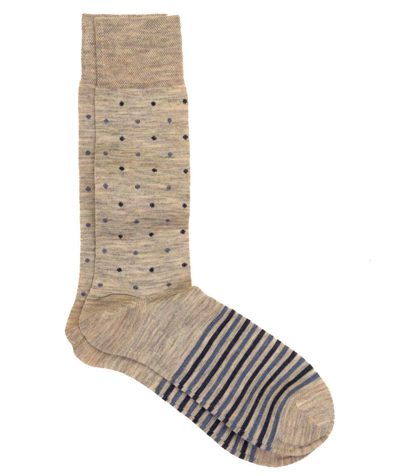 Socks | Spot & Stripe | Oat & Navy | Geoff Nicholson Collection