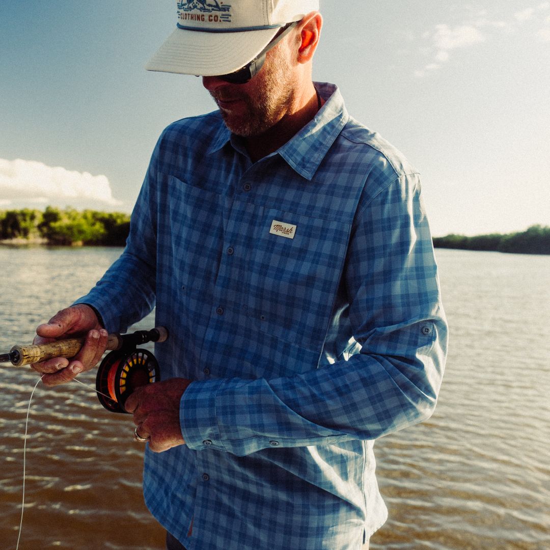 Marsh Wear | Lenwood Tech Long Sleeve Shirt | Blue Heaven