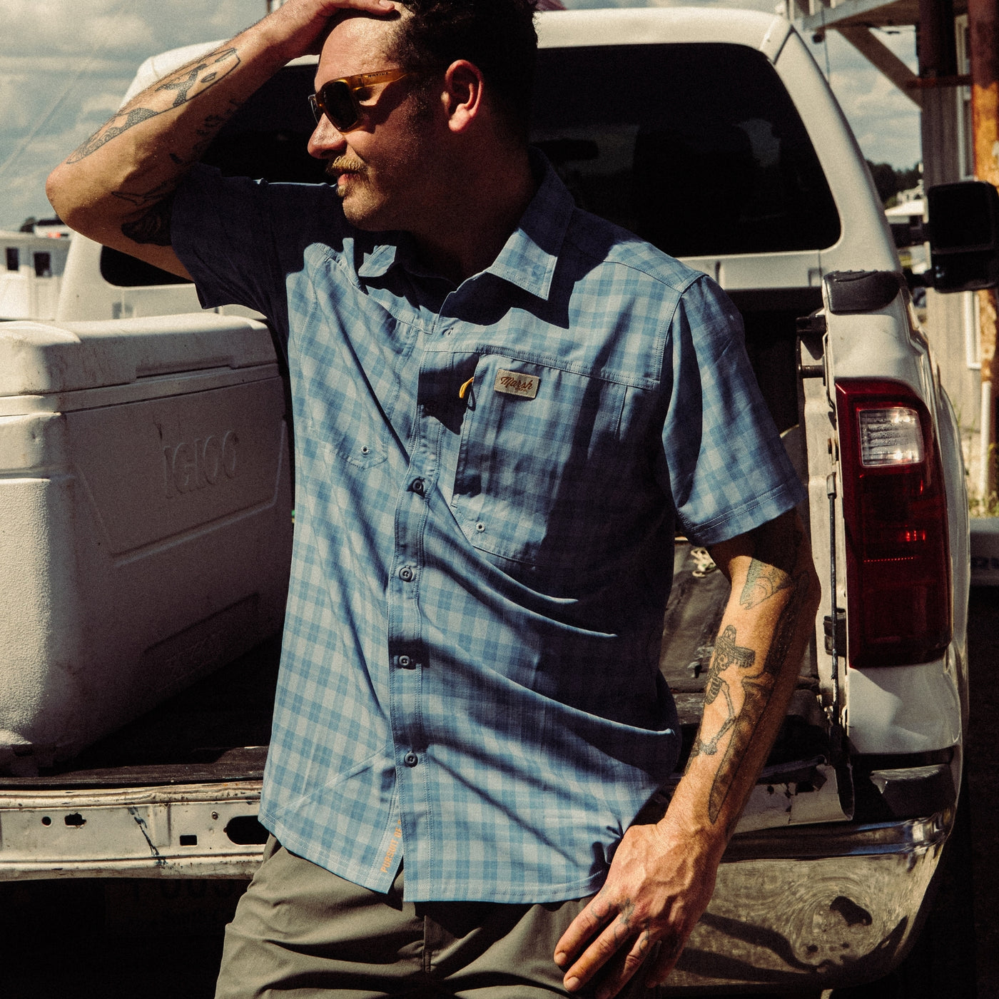 Marsh Wear | Lenwood Tech Shirt | Blue Heaven