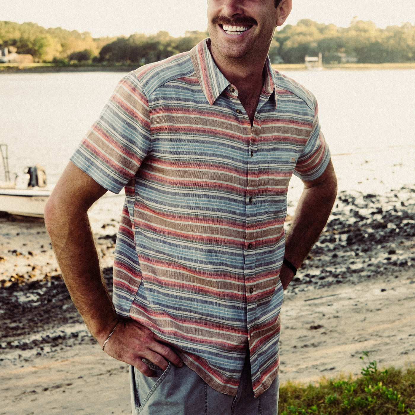 Marsh Wear | Layday Button Up | Spicy Orange