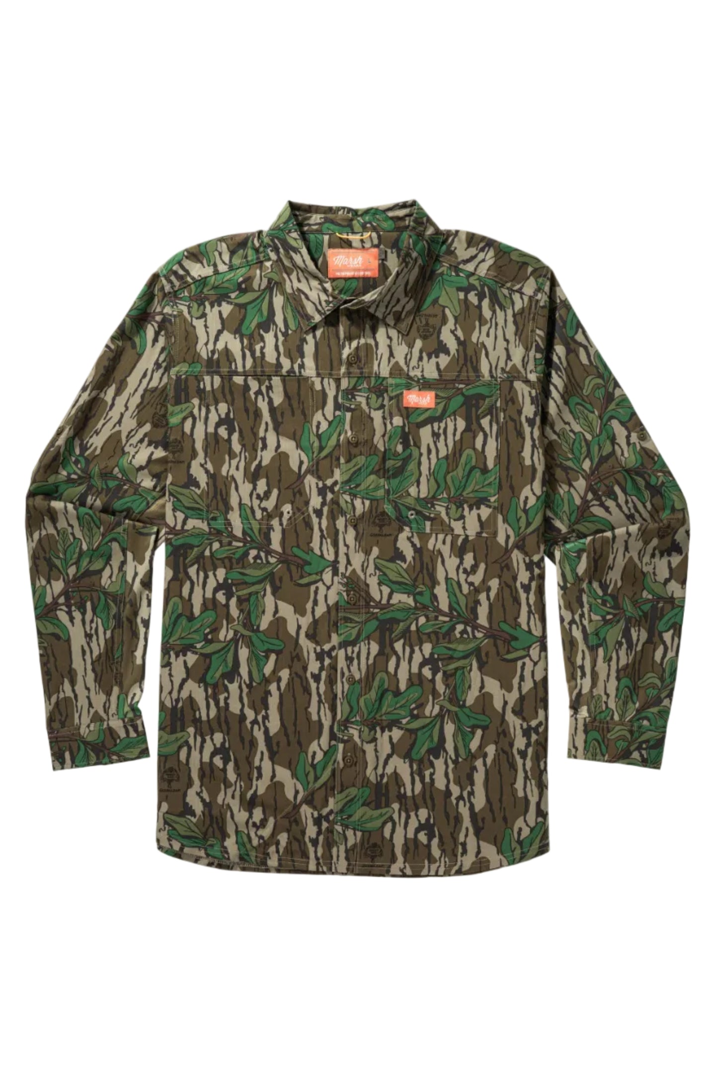 Marsh Wear | Lenwood Tech Long Sleeve Shirt | Mossy Oak Green Leaf