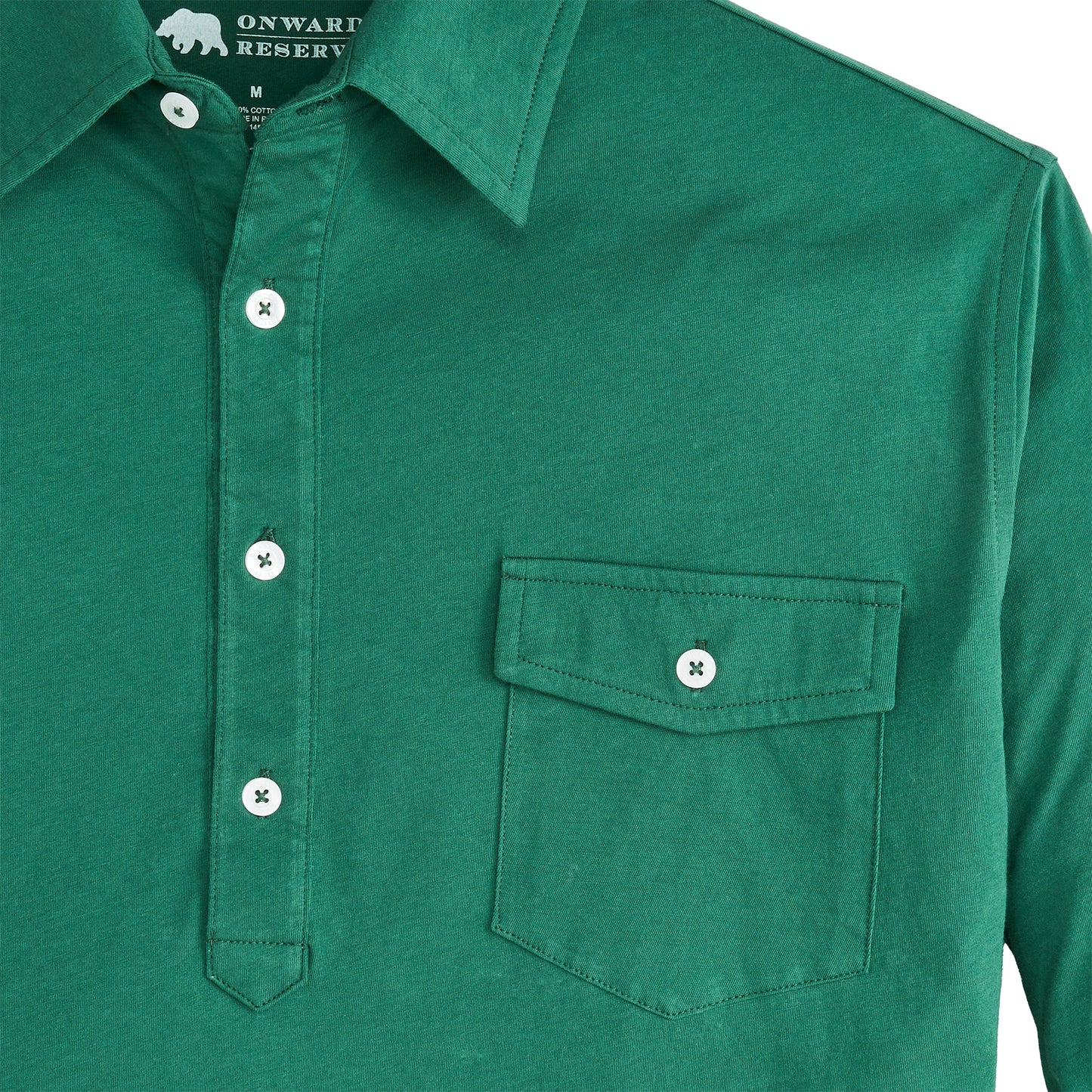 Onward Reserve Old School Long Sleeve Polo - Posy Green