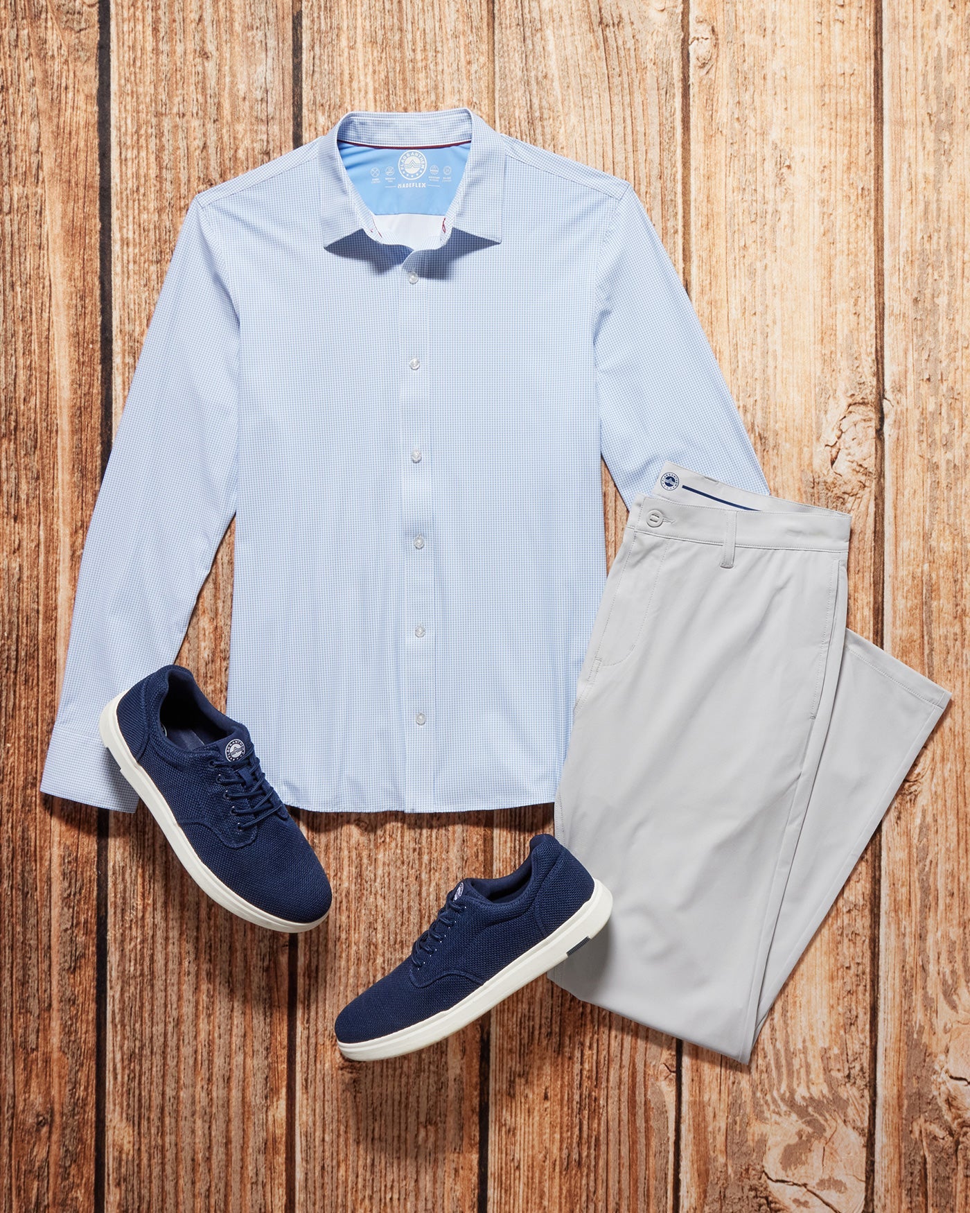 Flag and Anthem Patton Gingham Journey Shirt- Light Blue