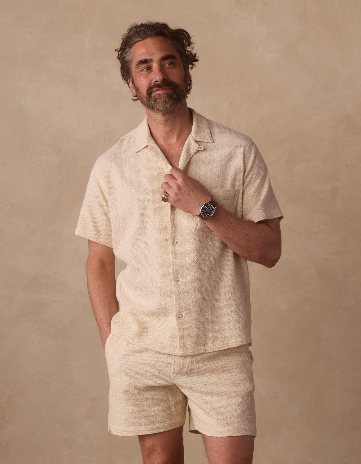 The Normal Brand | Freshwater Resort Button Up Shirt | Chalk
