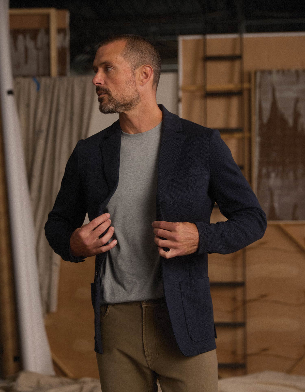 The Normal Brand | Stretch Knit Blazer | Normal Navy