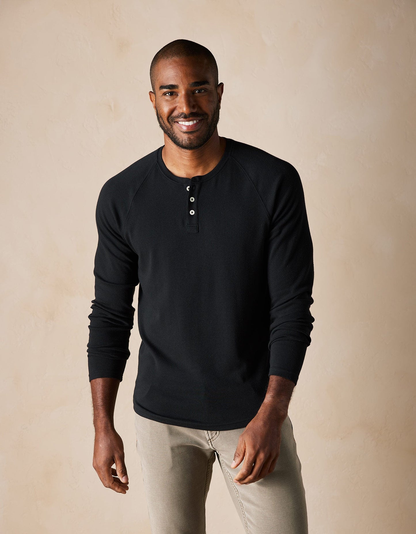 The Normal Brand Puremeso Everyday Henley - Black