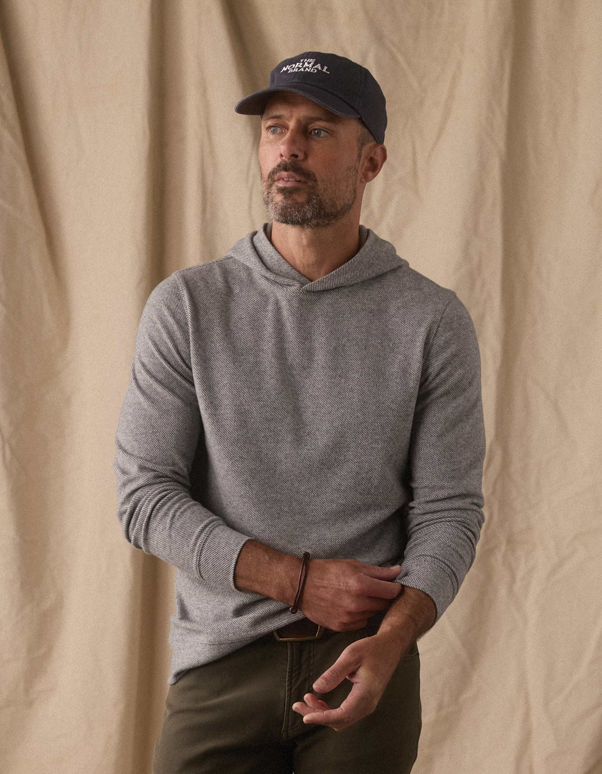The Normal Brand | Brushed Texture Knit Hoodie | Graphite