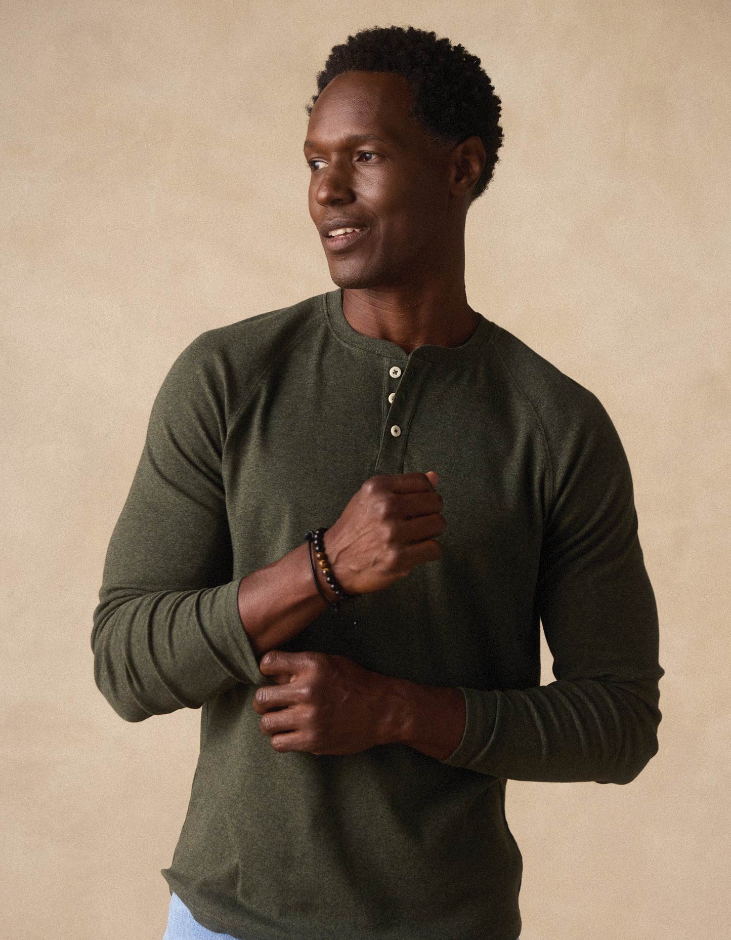 The Normal Brand Puremeso Everyday Henley - Olive