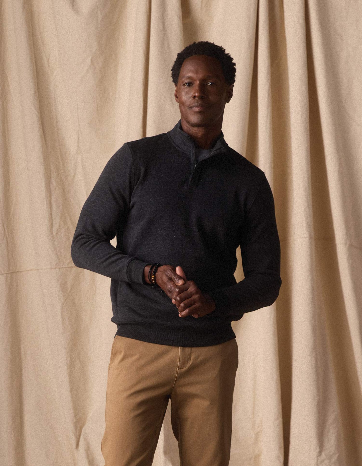 The Normal Brand Puremeso Fleece 1/4 Zip - Black