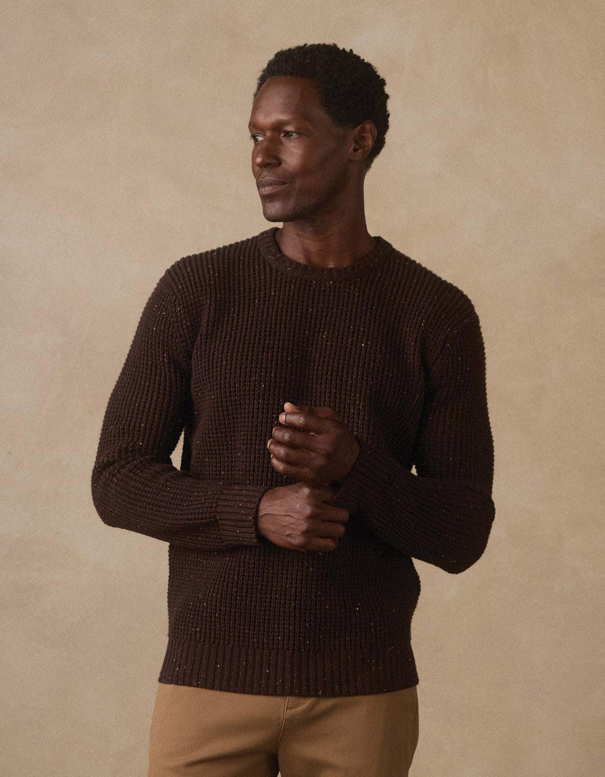 The Normal Brand | Seawool Nep Crew | Dark Brown
