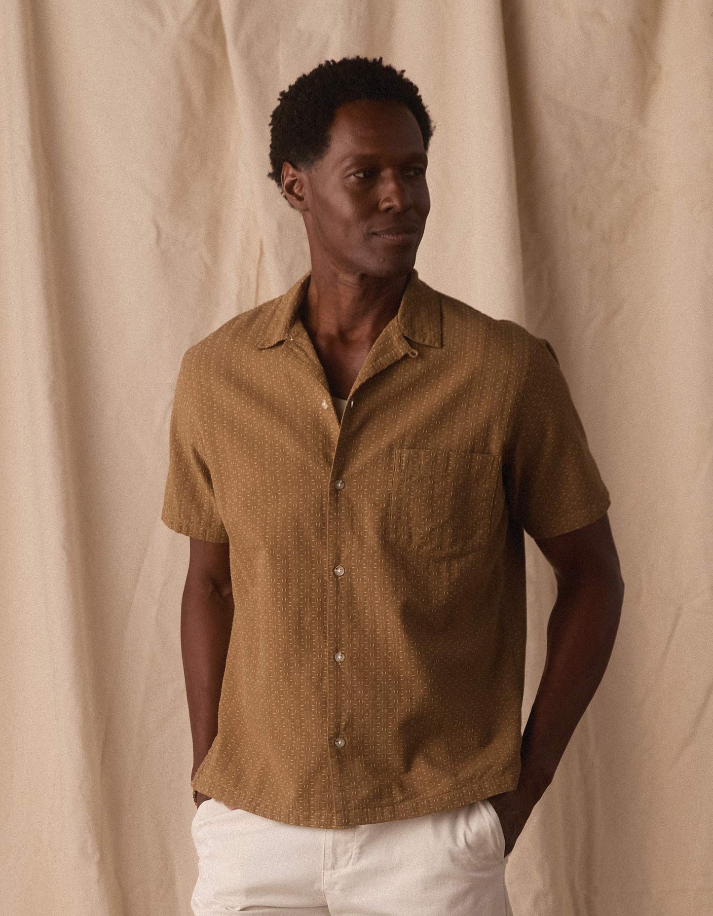The Normal Brand | Freshwater Resort Button Up Shirt | Dark Khaki