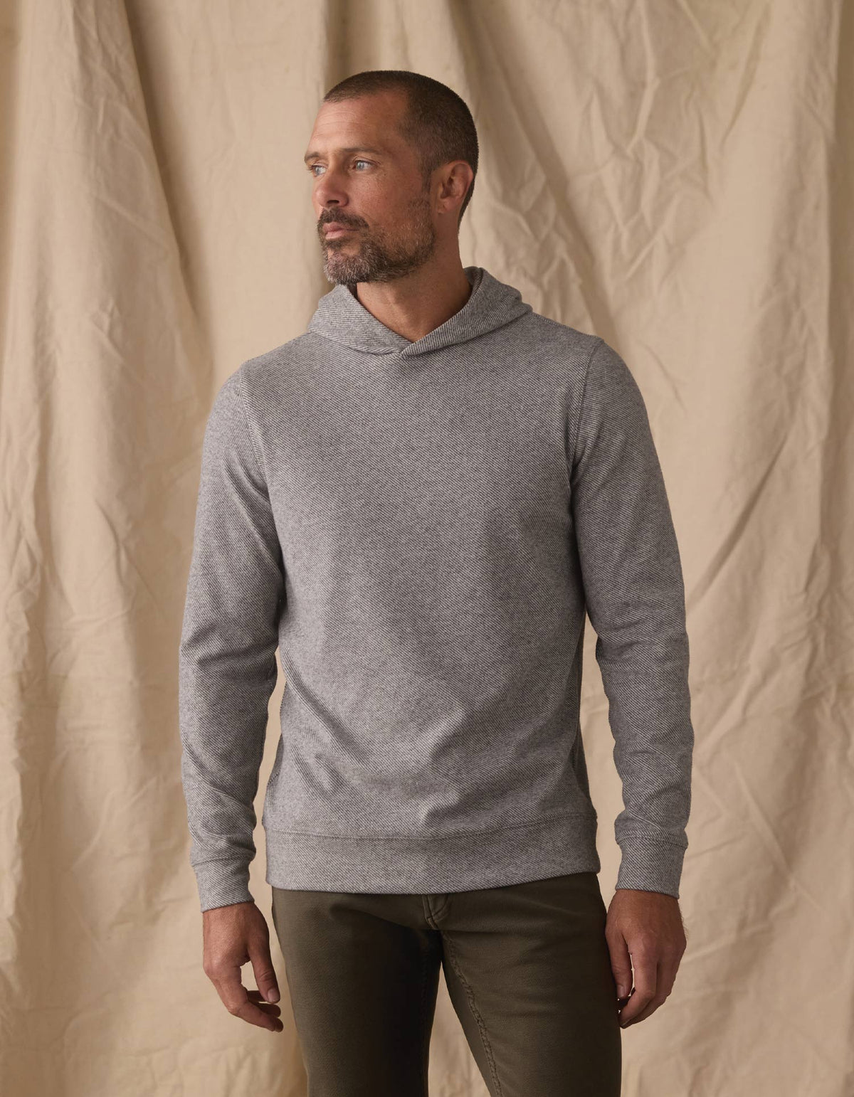 The Normal Brand | Brushed Texture Knit Hoodie | Graphite