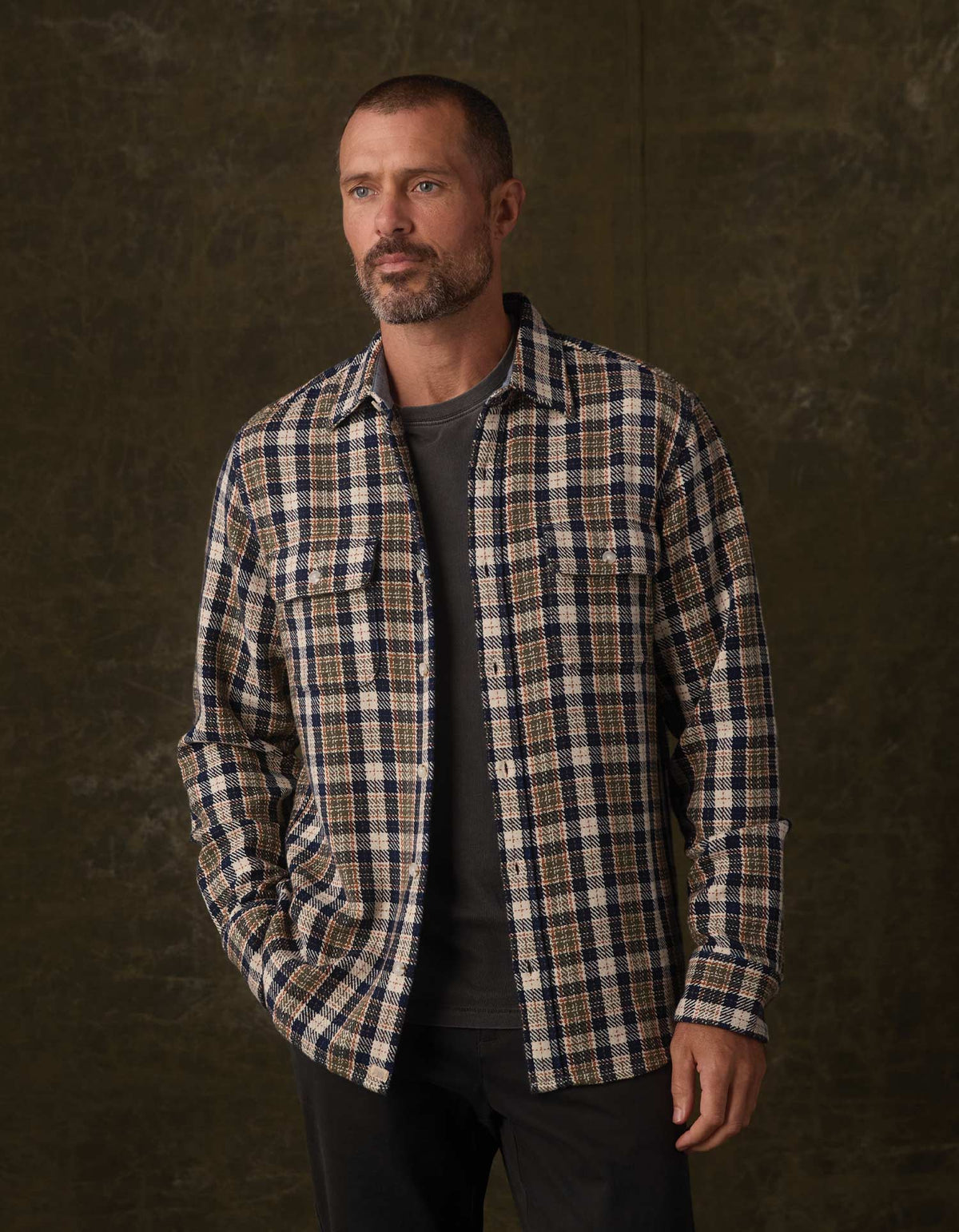 The Normal Brand | Mountain Textured Overshirt | Moss