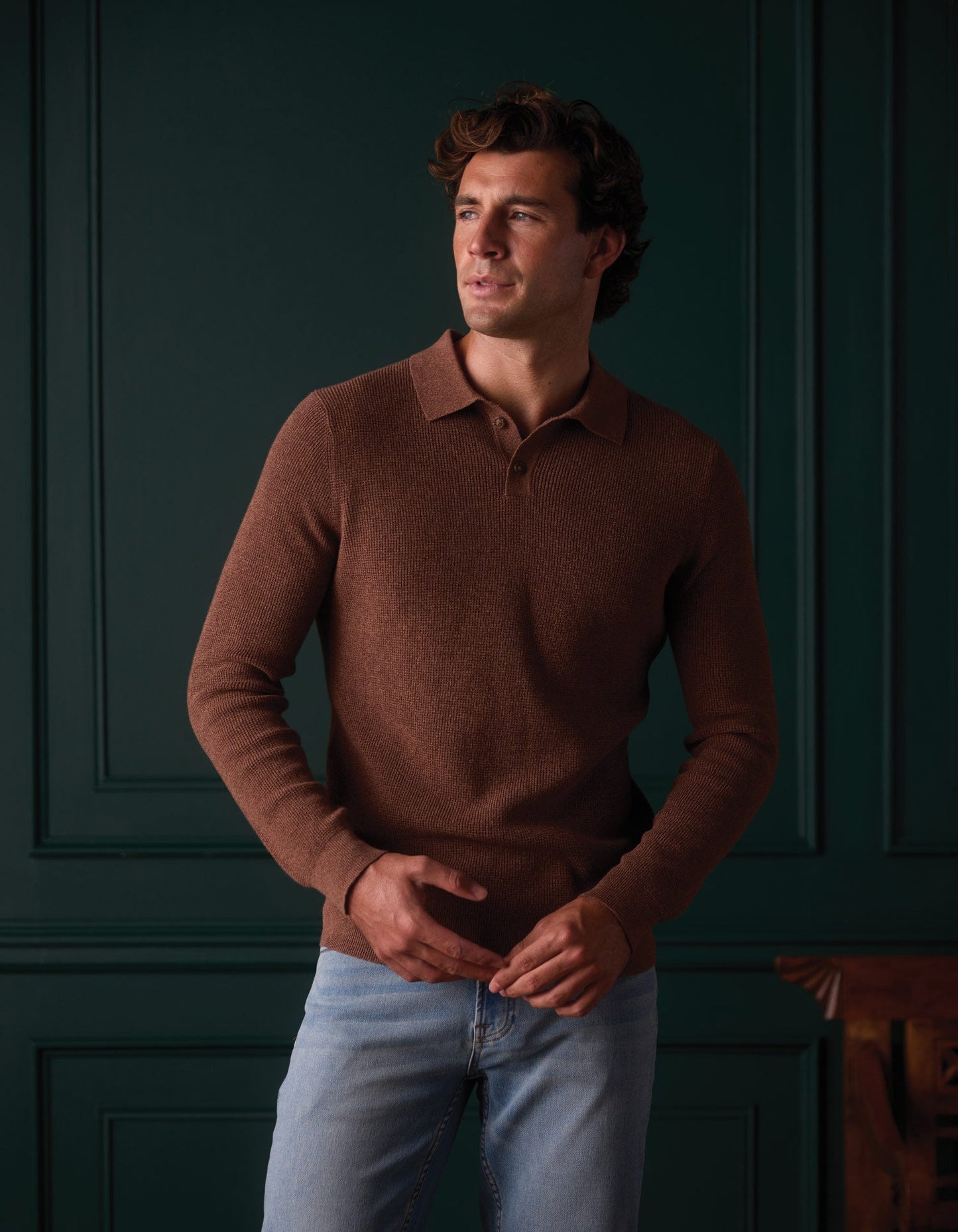 The Normal Brand Robles Knit Waffle Stitch - Heather Brown