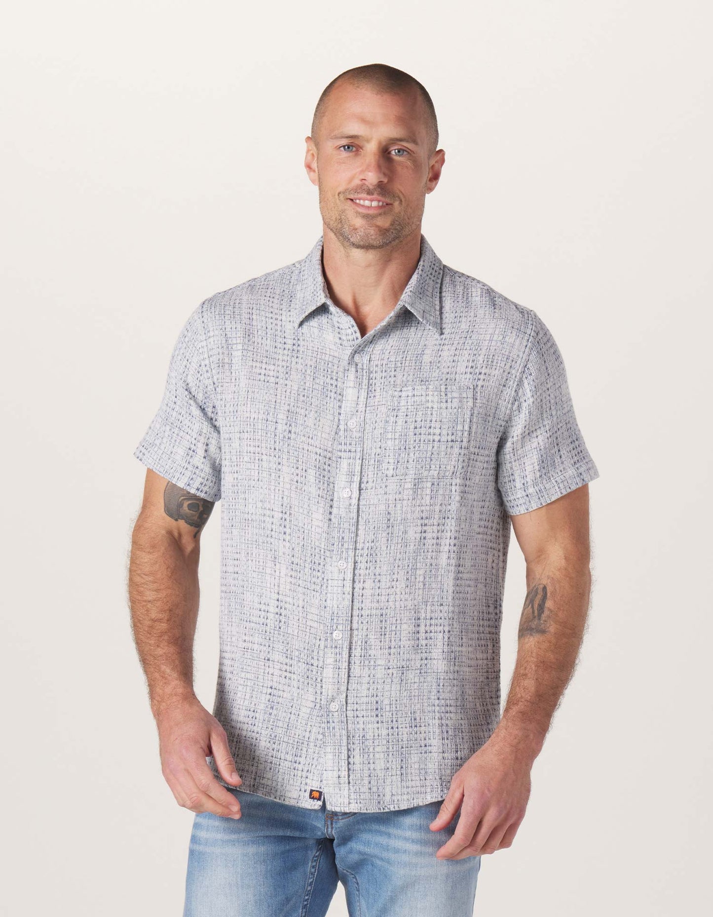 The Normal Brand | Freshwater Button Up Shirt | Blue Multi