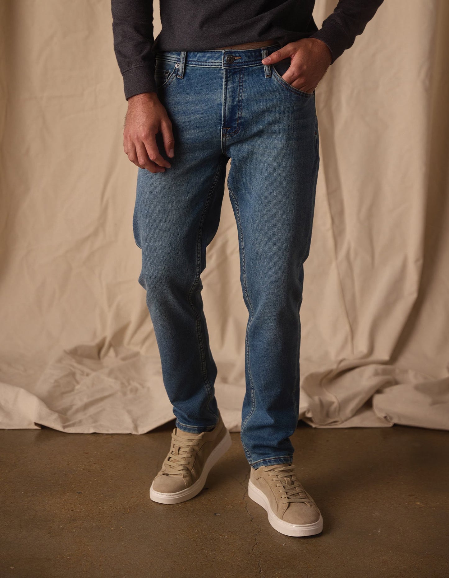 The Normal Brand Comfort Terry Jean in Dark Wash