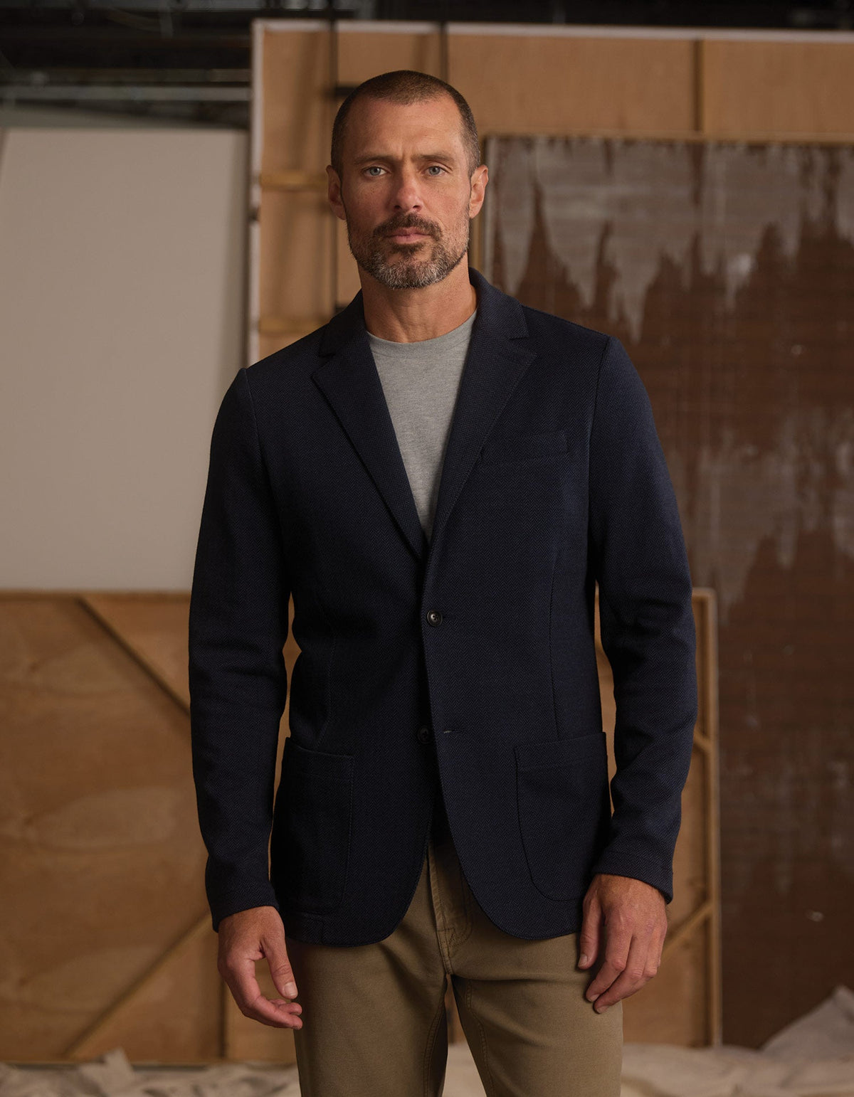 The Normal Brand | Stretch Knit Blazer | Normal Navy