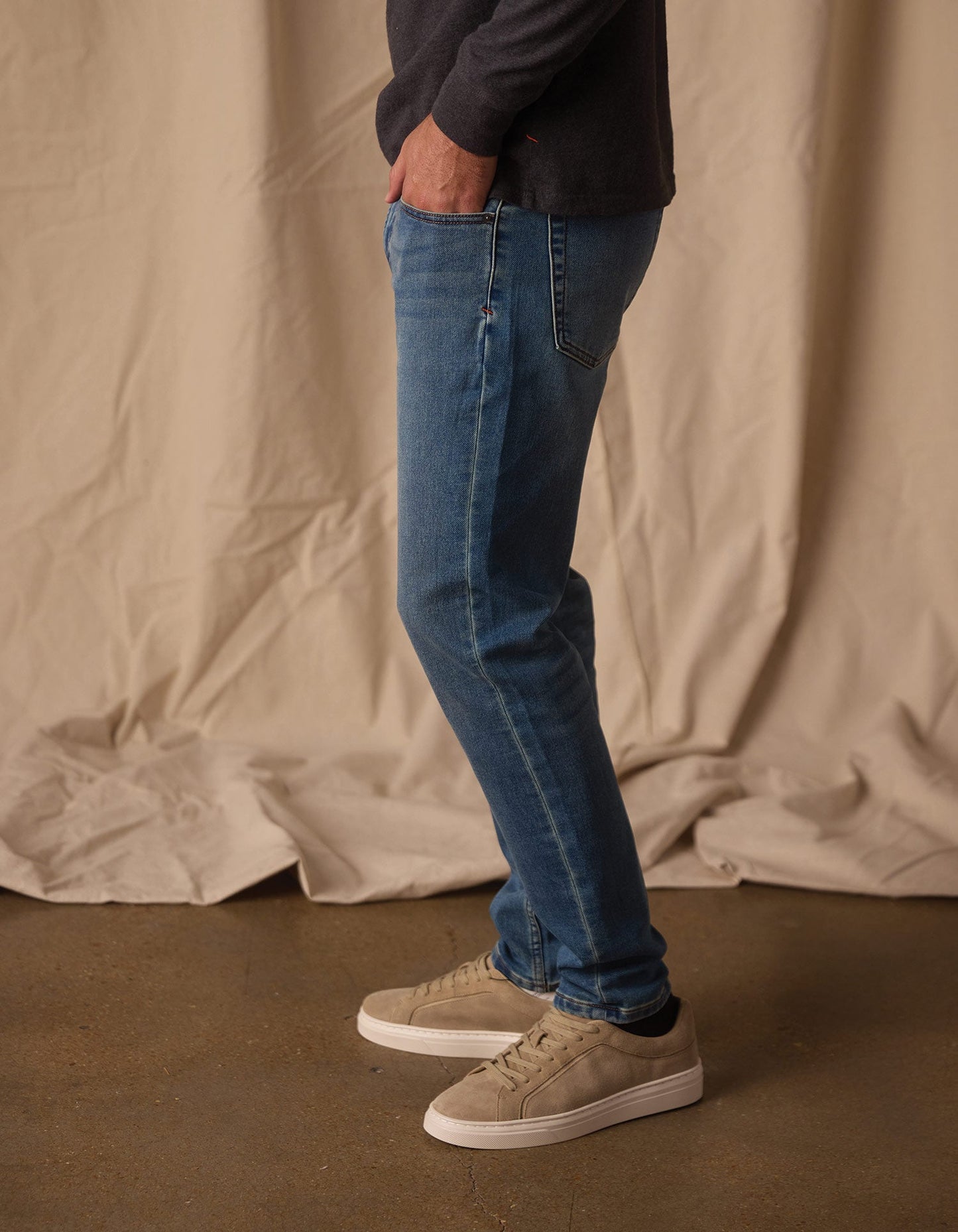 The Normal Brand Comfort Terry Jean in Dark Wash