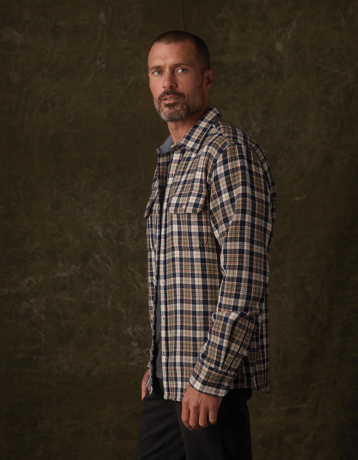 The Normal Brand | Mountain Textured Overshirt | Moss