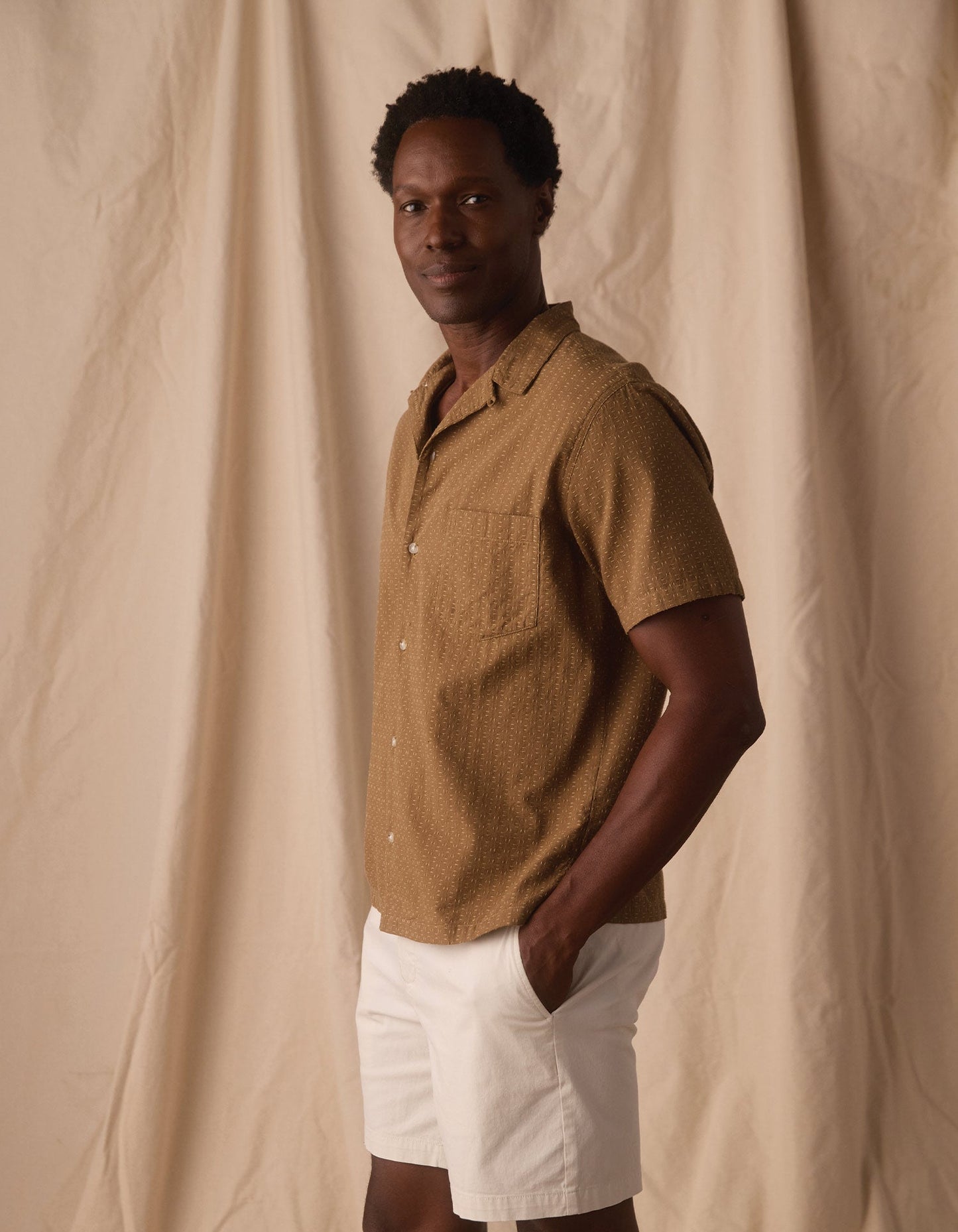 The Normal Brand | Freshwater Resort Button Up Shirt | Dark Khaki