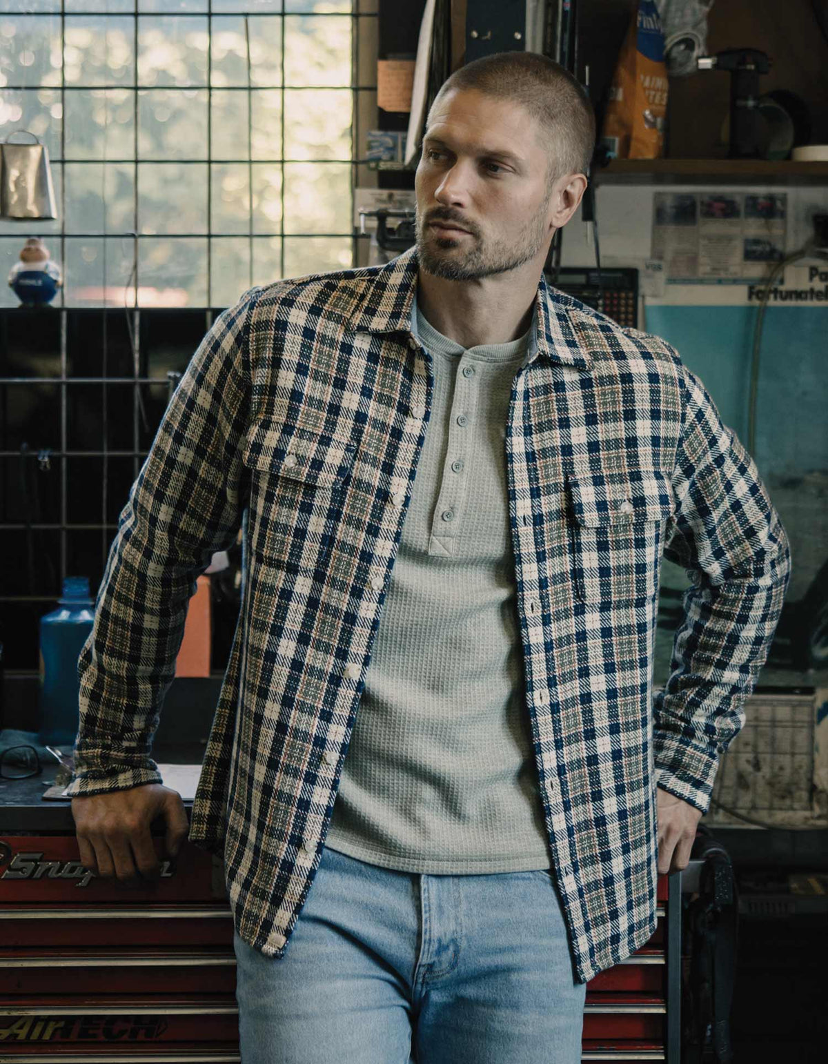 The Normal Brand | Mountain Textured Overshirt | Moss