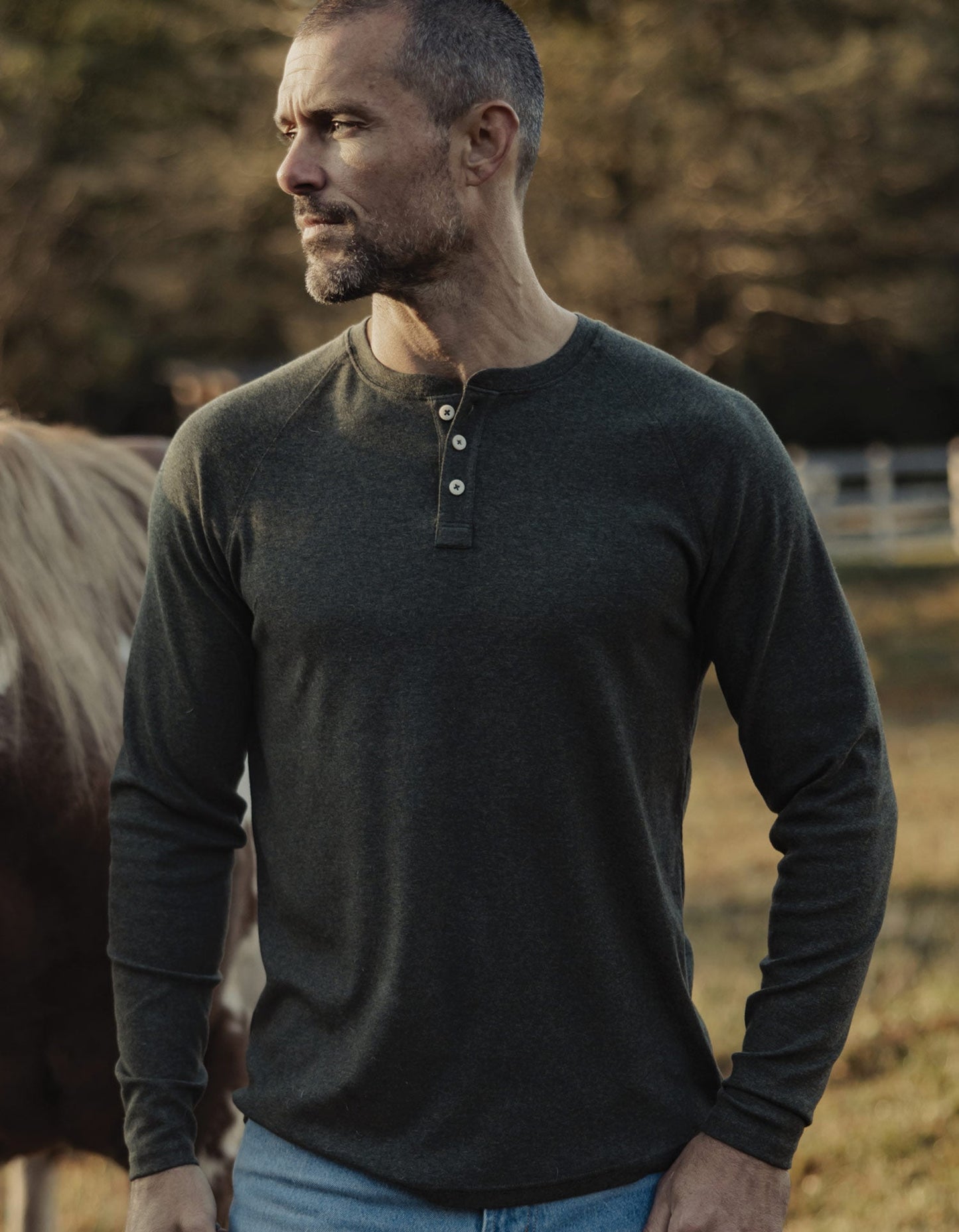 The Normal Brand Puremeso Everyday Henley - Olive