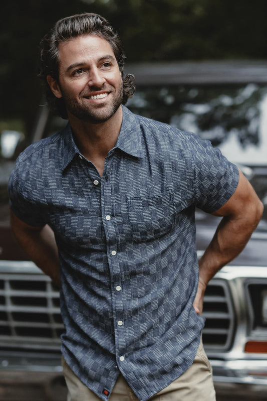 The Normal Brand | Freshwater Button Up Shirt | Navy Check