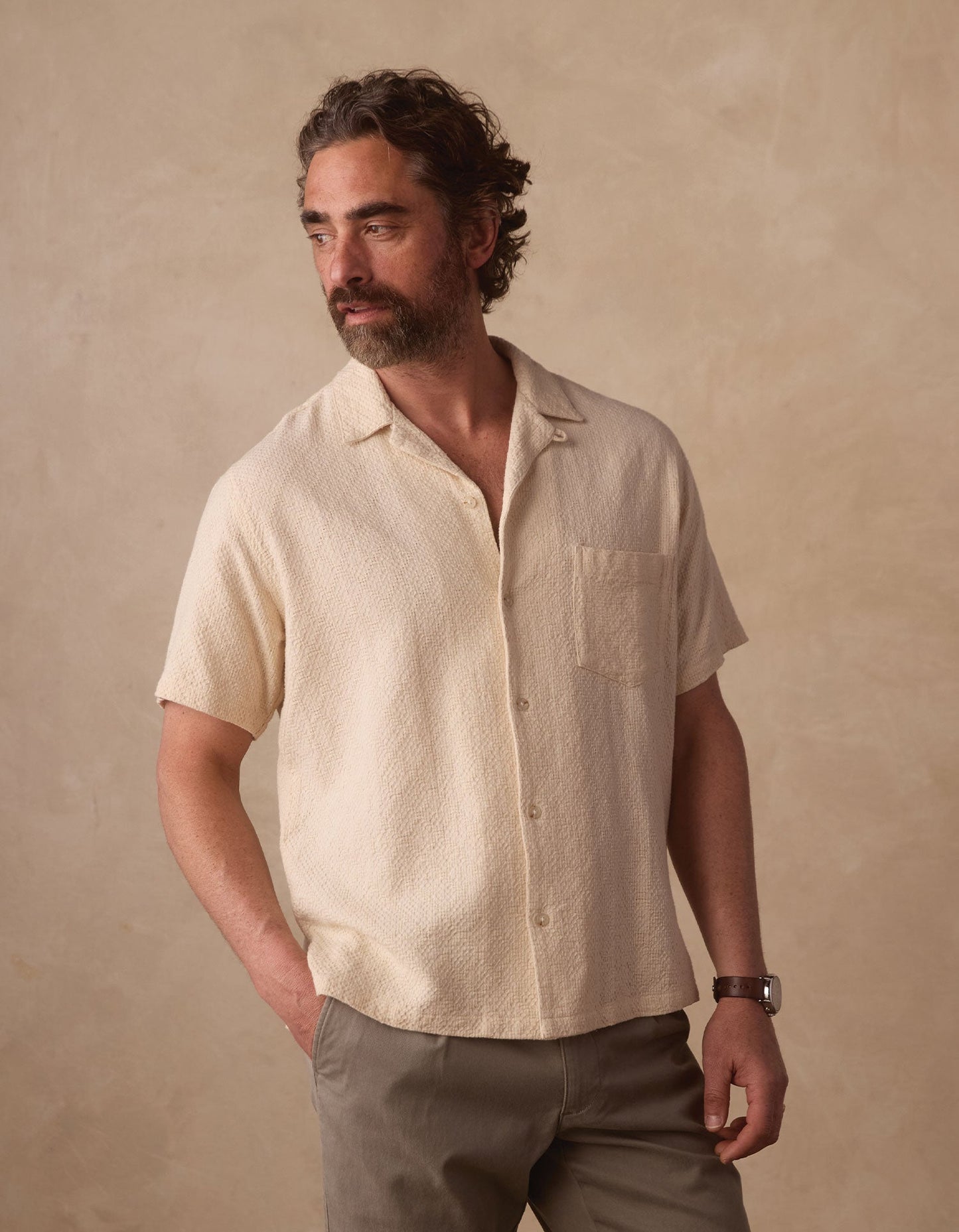 The Normal Brand | Freshwater Resort Button Up Shirt | Chalk