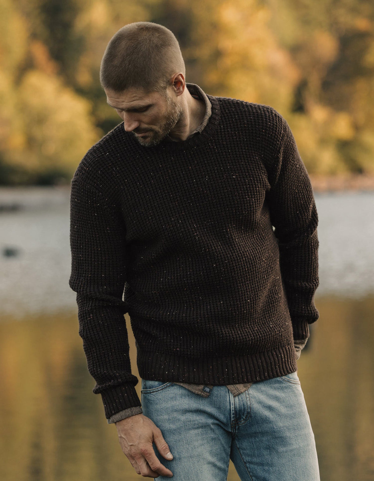 The Normal Brand | Seawool Nep Crew | Dark Brown