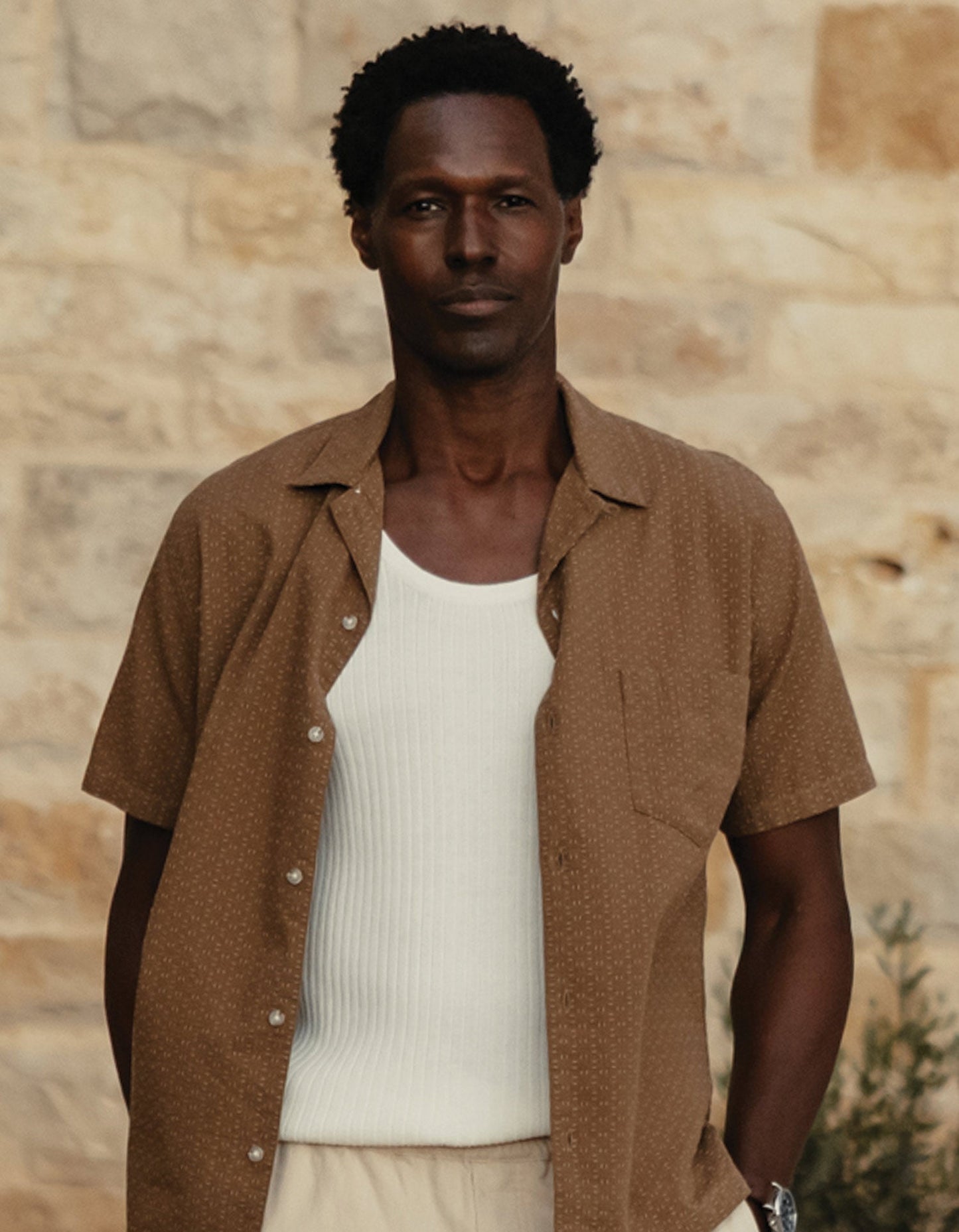 The Normal Brand | Freshwater Resort Button Up Shirt | Dark Khaki