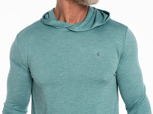 Criquet Performance Sport Hoodie- Mineral Blue