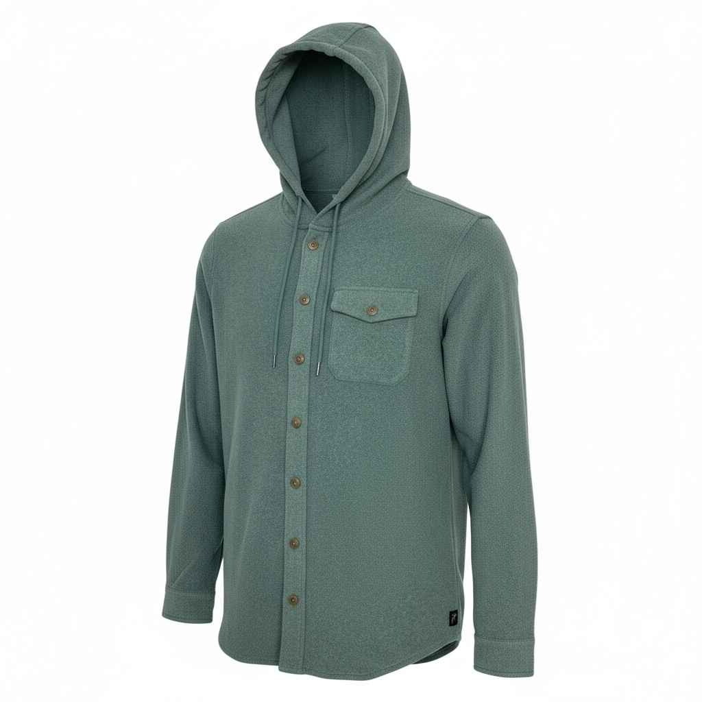 Roosters Parson Button Up Hoodie - Olive