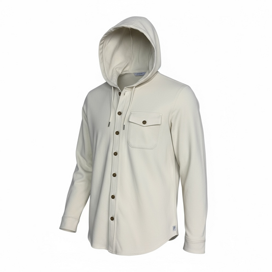 Roosters Parson Button Up Hoodie - Natural