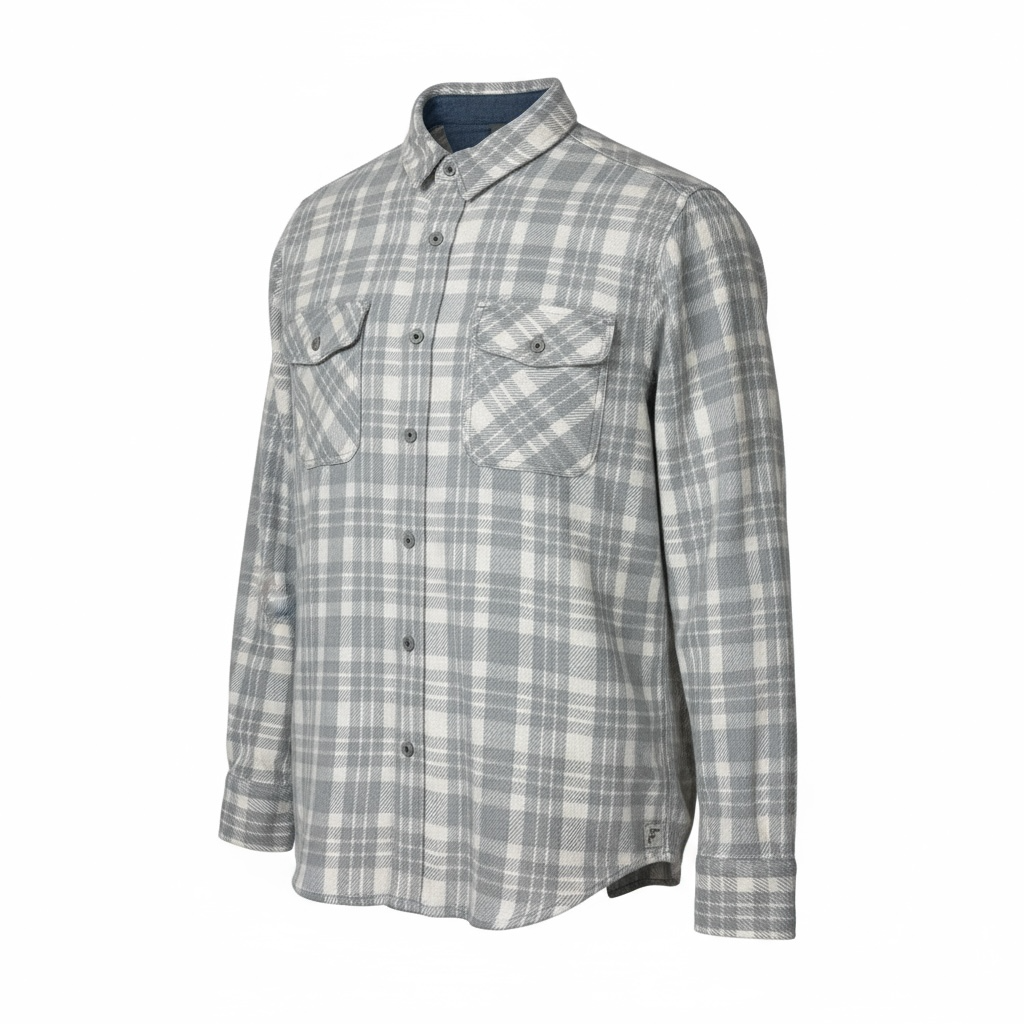 Roosters Fowler Flannel - Grey