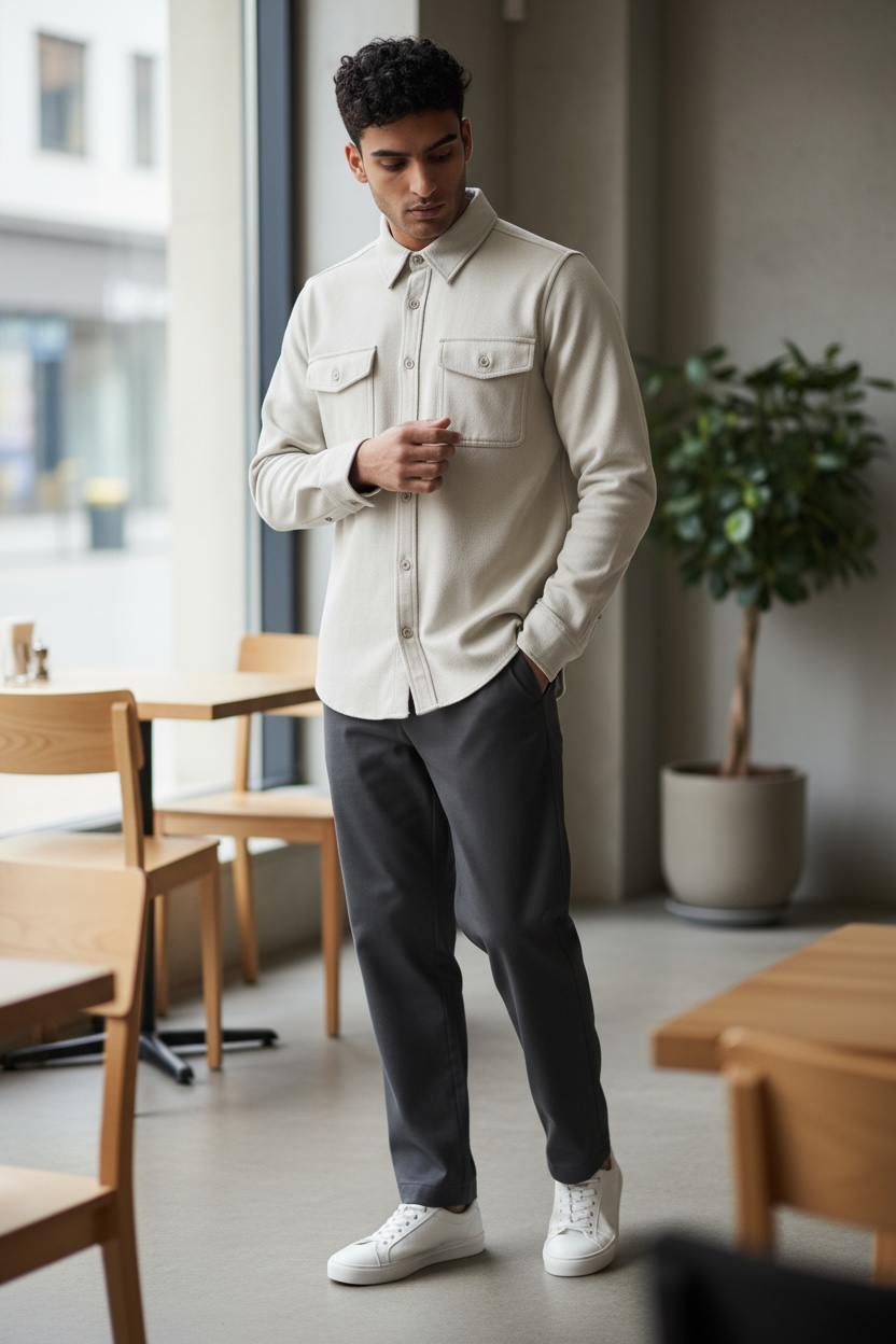 Roosters Banks Flannel - Natural