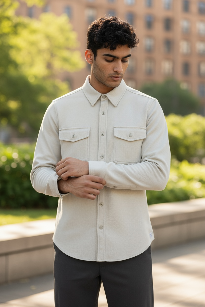 Roosters Banks Flannel - Natural