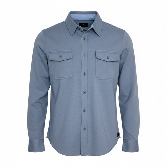 Roosters Banks Flannel - Sky Blue
