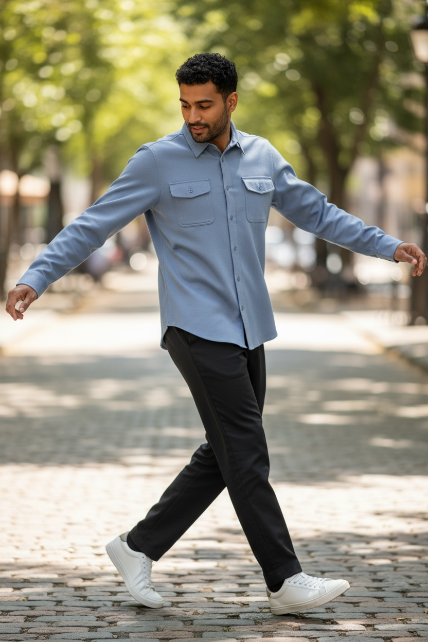 Roosters Banks Flannel - Sky Blue