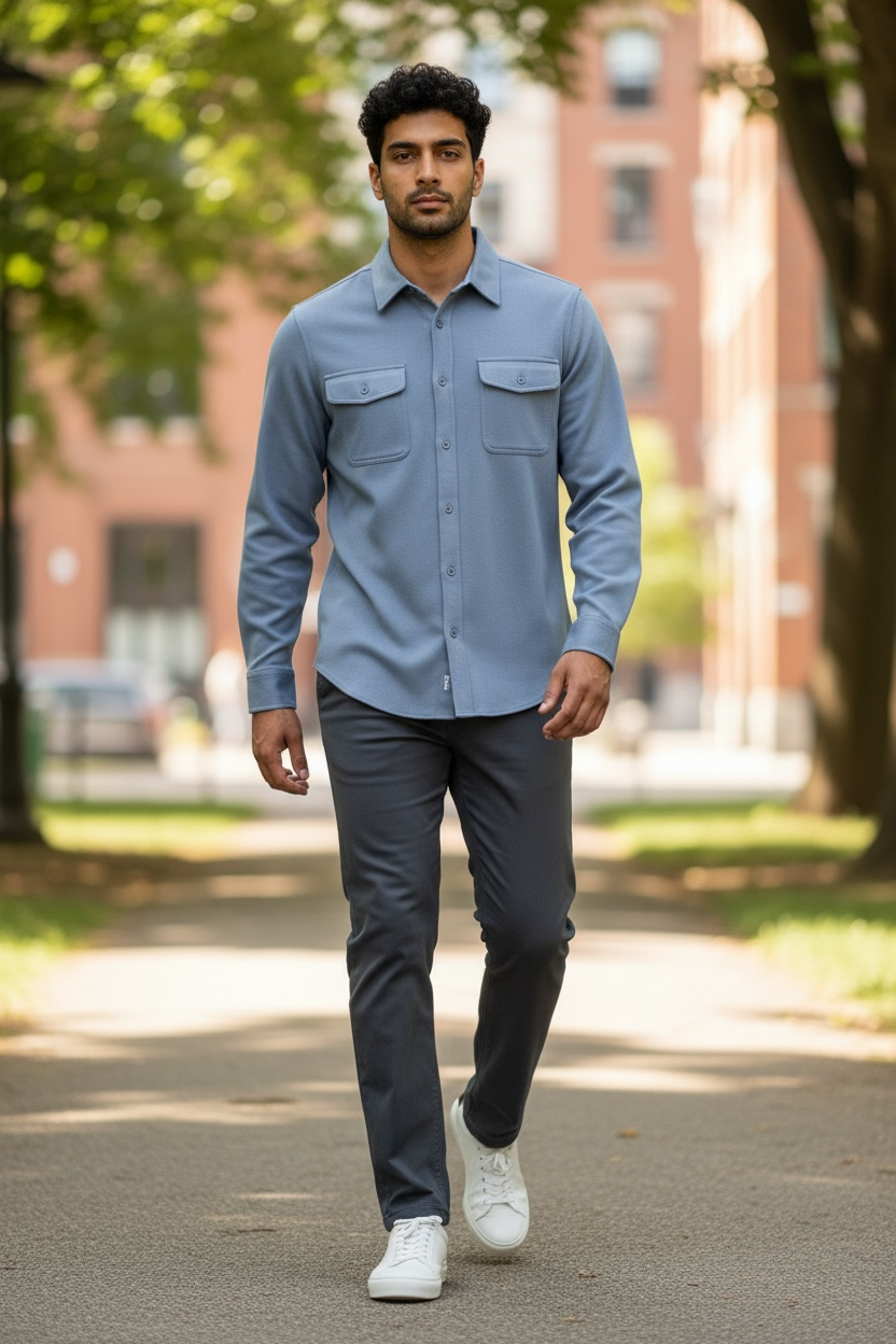 Roosters Banks Flannel - Sky Blue