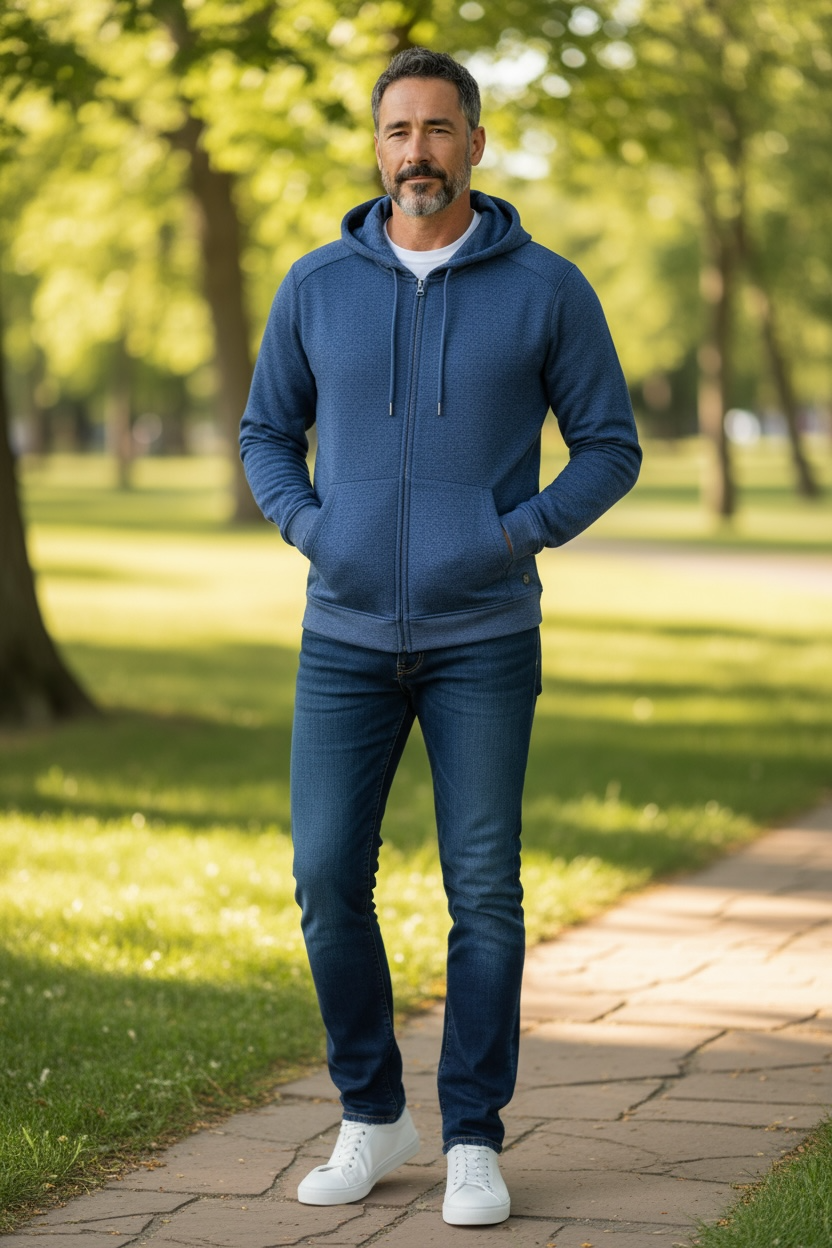 Roosters Cole Zip Up Hoodie - Navy