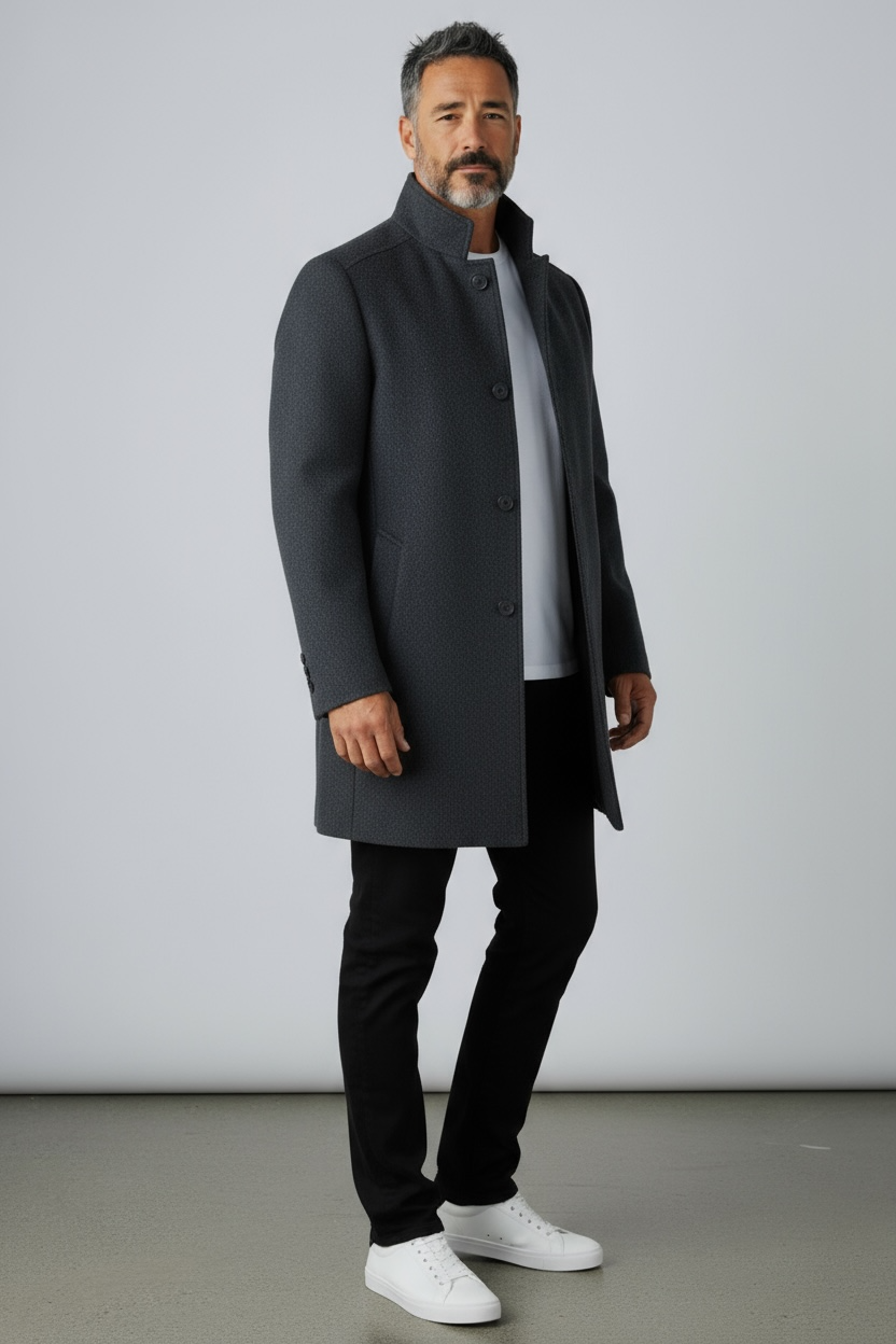 Giles & Jasper Black Hybrid Coat