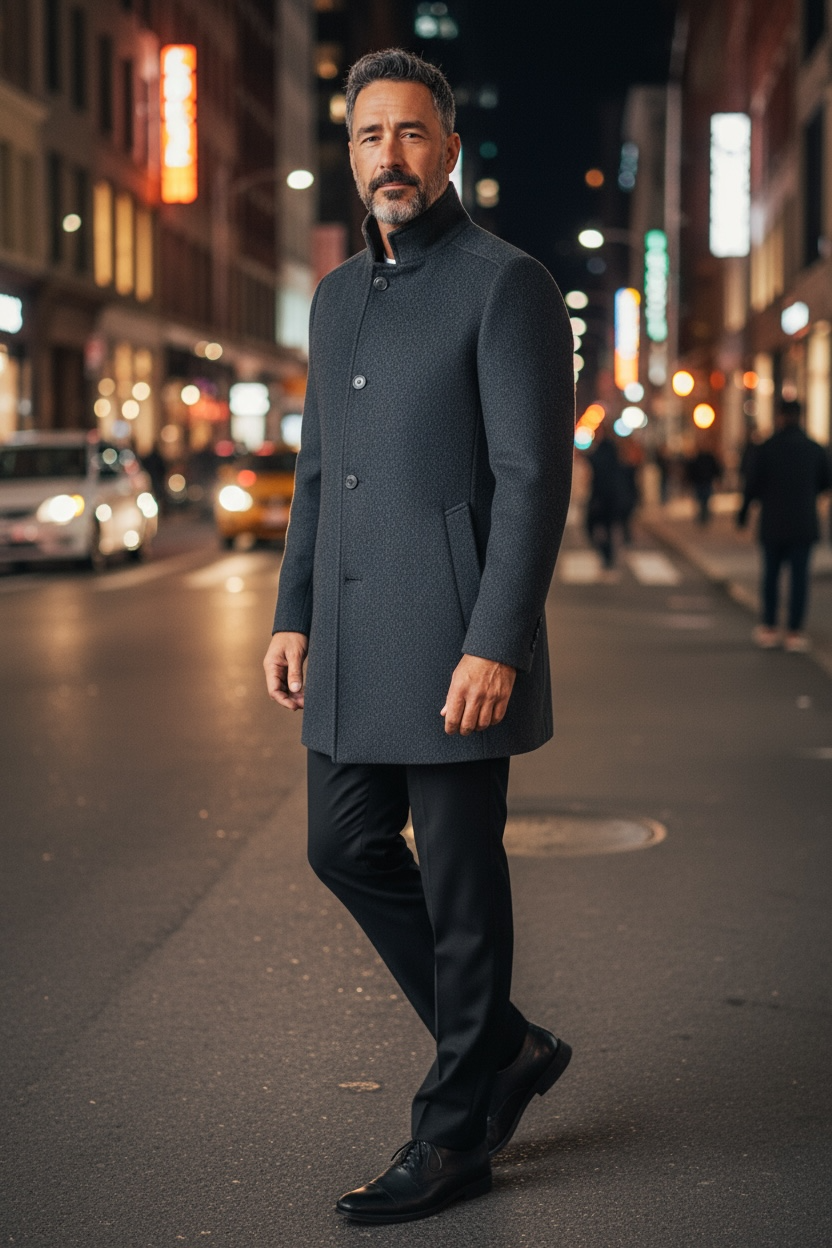 Giles & Jasper Black Hybrid Coat