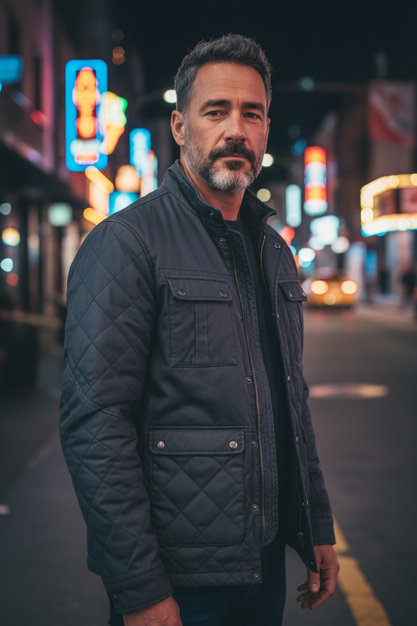 Giles & Jasper Norton Quilted Navy Jacket