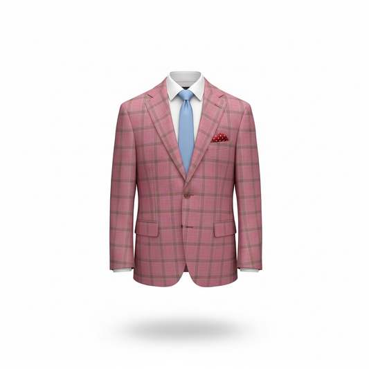 Sport Coat | Windowpane Check | Rose Pink | Giles & Jasper Collection