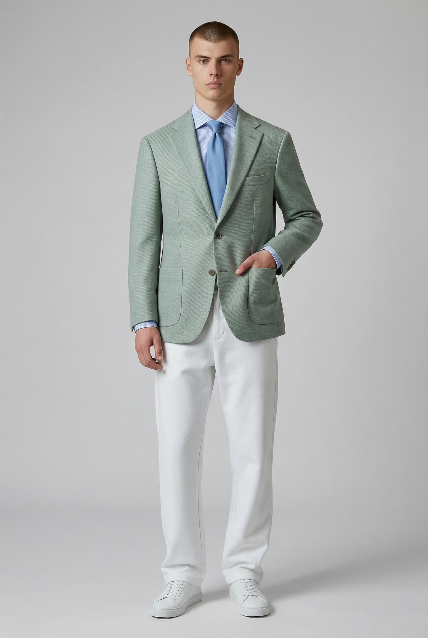 Sport Coat | Textured Weave | Sage Green | Giles & Jasper Relaxed Series